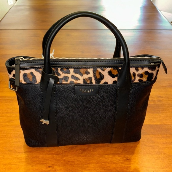 RADLEY LONDON MAPLELOMWAY BAG 2-Way Handbag Crossbody NWT Black Pebble Leather🖤 - Picture 5 of 17